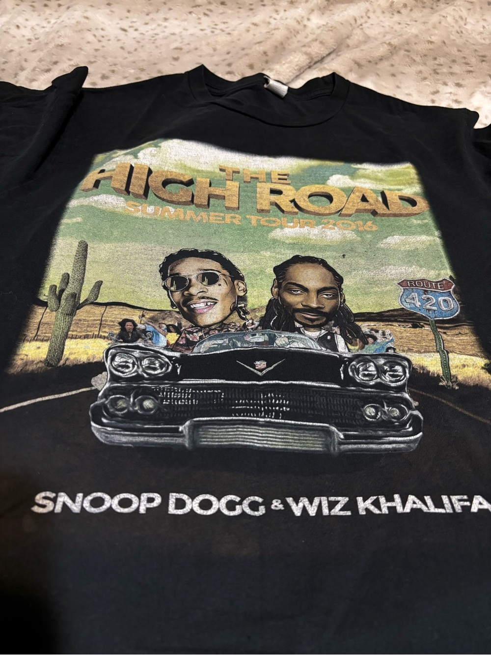 Black Graphic Summer Tour Shirt - 'The High Road'